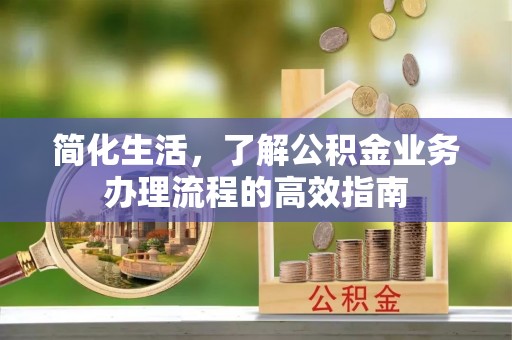 紫云简化生活，了解公积金业务办理流程的高效指南