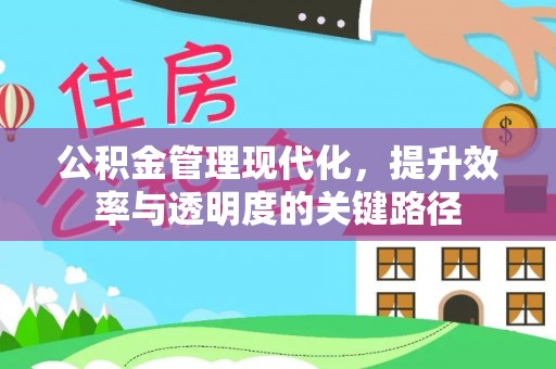 紫云公积金管理现代化，提升效率与透明度的关键路径